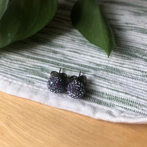 HILLBERG AND BURK SPARKLE BALL STUD EARRINGS